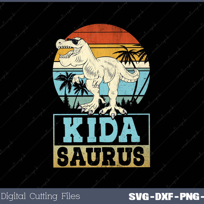 Kidasaurus T Rex Dinosaur Kid Saurus Family Matching SVG Cut files