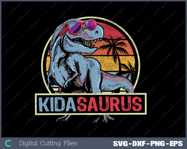 Kidasaurus T Rex Dinosaur Kid Saurus Family Matching SVG Cut files