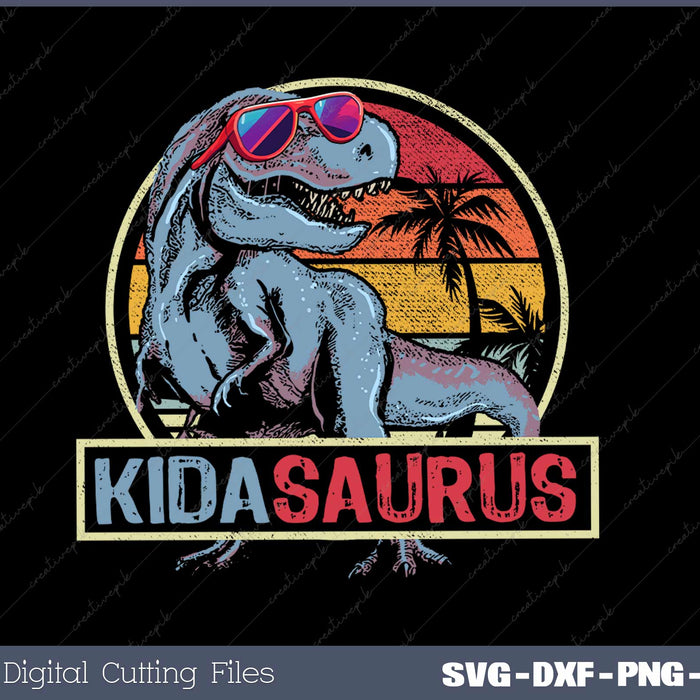 Kidasaurus T Rex Dinosaur Kid Saurus Family Matching SVG Cut files