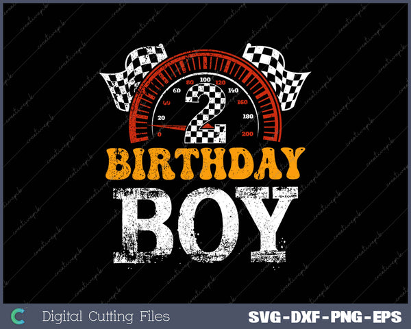 Kids Birthday Boy 2 Two Race Car SVG PNG Cutting Printable Files