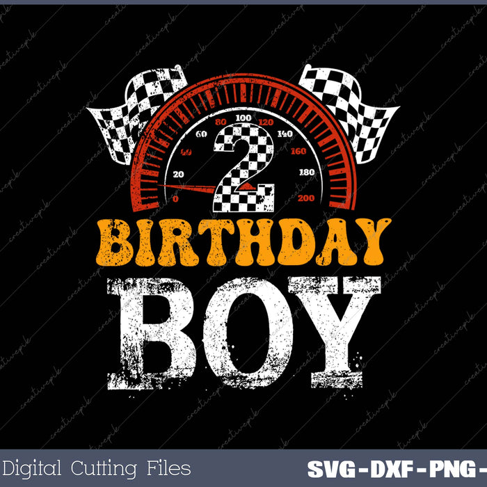 Kids Birthday Boy 2 Two Race Car SVG PNG Cutting Printable Files