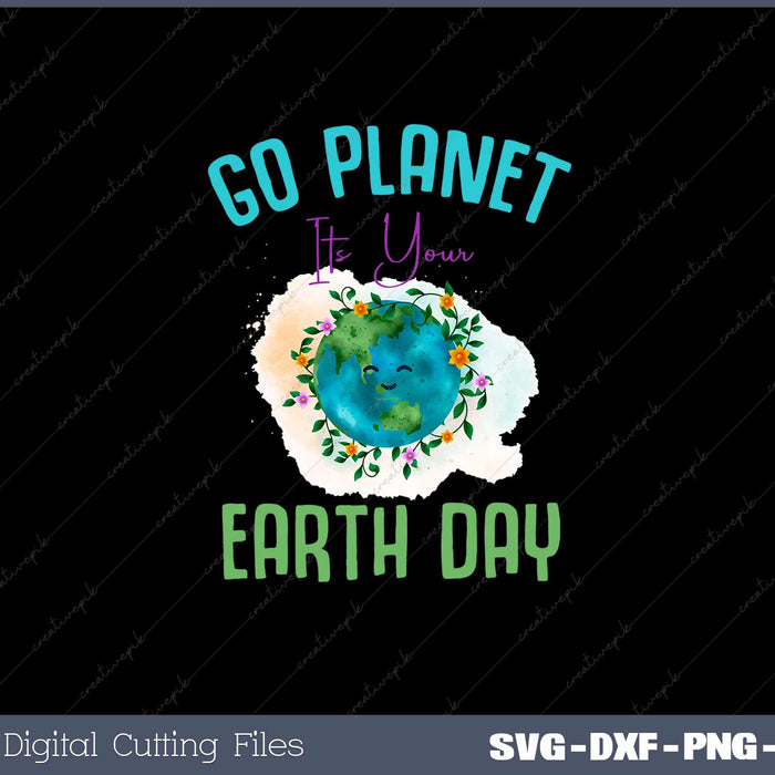 Kids Cute Earth Day Go Planet Svg Design Cut File