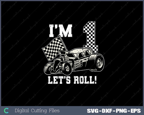 Kids Race Car 1st Birthday Boy 1 One Toddler Racing Car SVG Cut files