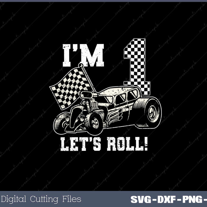 Kids Race Car 1st Birthday Boy 1 One Toddler Racing Car SVG Cut files