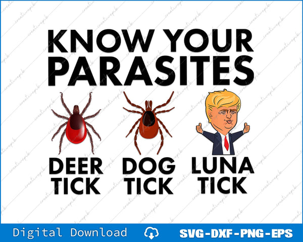Know Your Parasites Anti Trump SVG PNG Cutting Printable Files