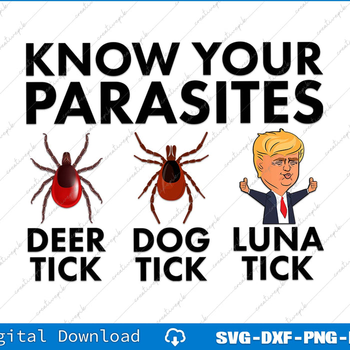 Know Your Parasites Anti Trump SVG PNG Cutting Printable Files