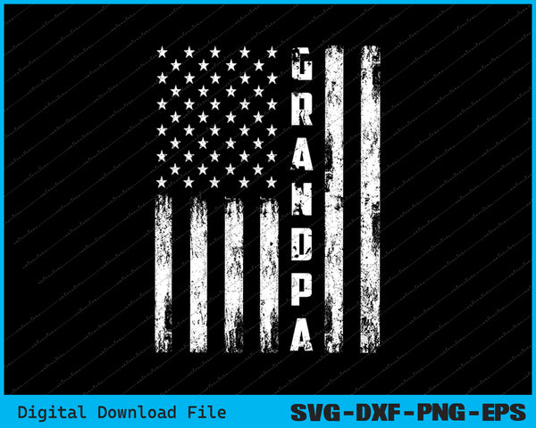Kropsis Grandpa Vintage American Flag Men's SVG PNG Cutting Printable Files