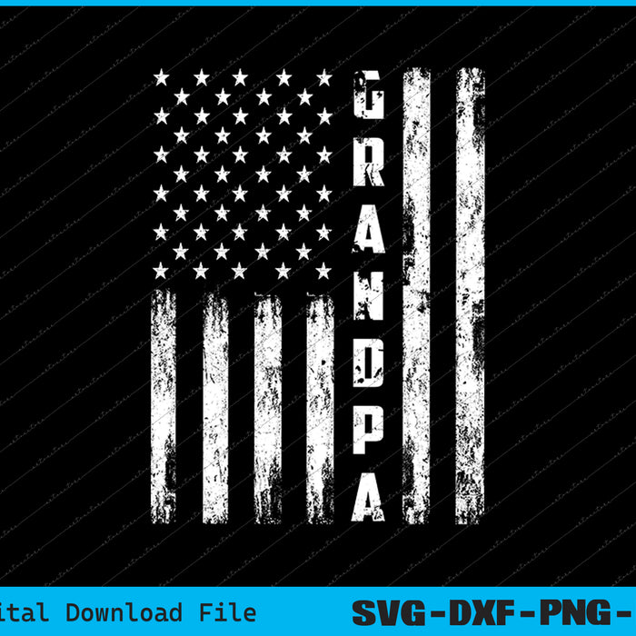Kropsis Grandpa Vintage American Flag Men's SVG PNG Cutting Printable Files