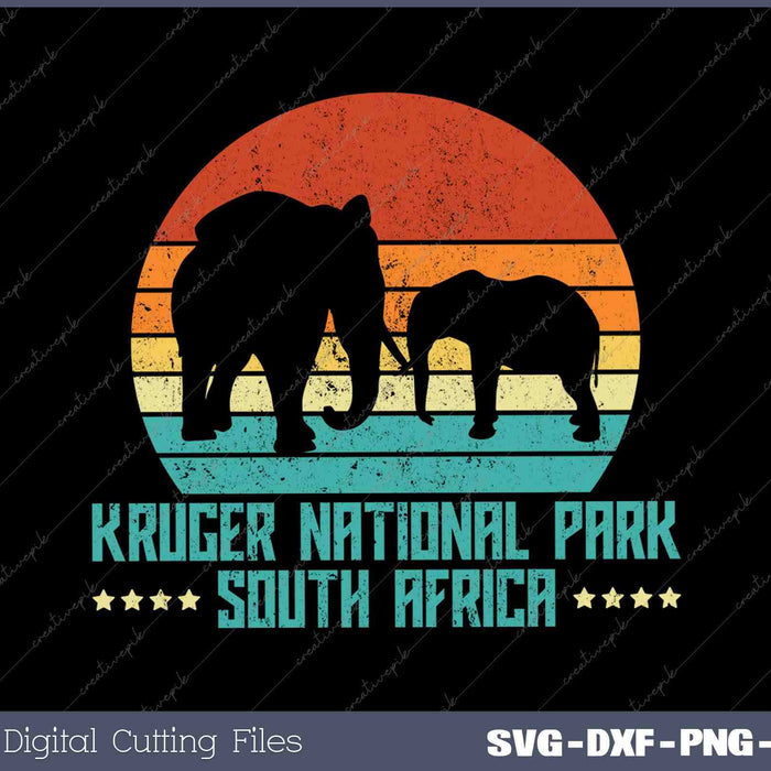 Kruger National Park South Africa Elephants Wildlife Vintage 