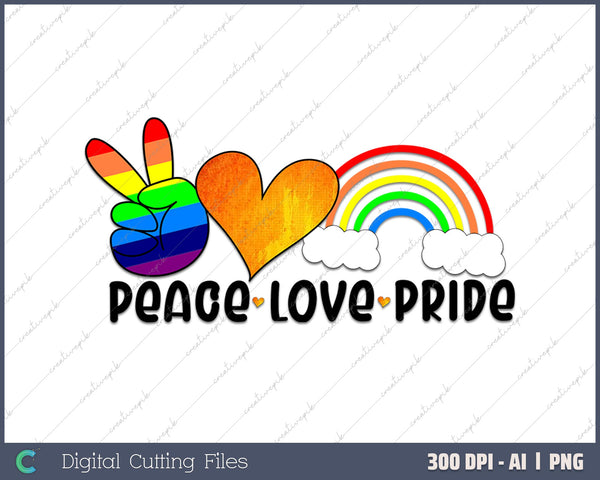 LGBT Rainbow Gay Peace Love Pride