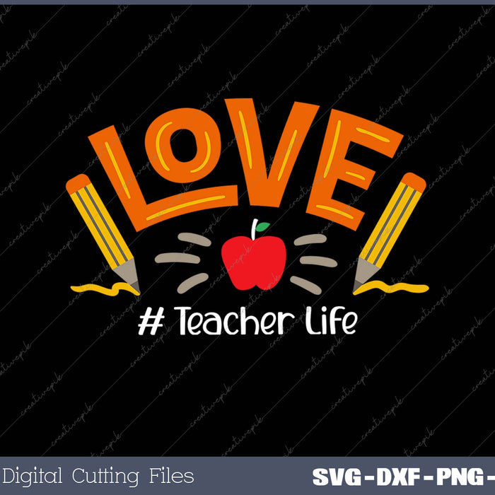 LOVE Teacher Life Apple Pencil Teacher Appreciation Gifts