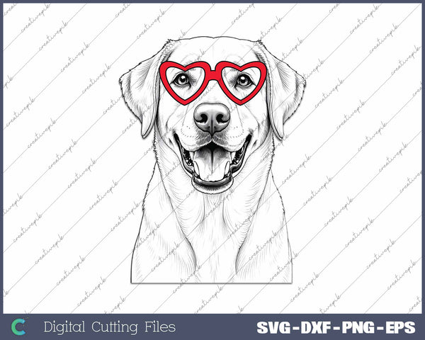 Labrador Retriever Dog Breed Valentine's Heart SVG PNG Cutting Printable Files