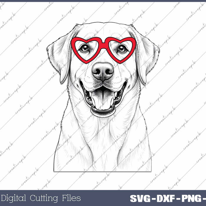 Labrador Retriever Dog Breed Valentine's Heart SVG PNG Cutting Printable Files