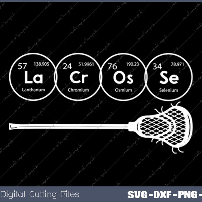 Lacrosse Periodic Table of Elements SVG PNG Files