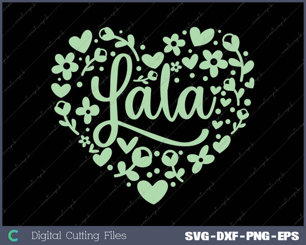 Lala Floral Heart SVG PNG Cutting Printable Files