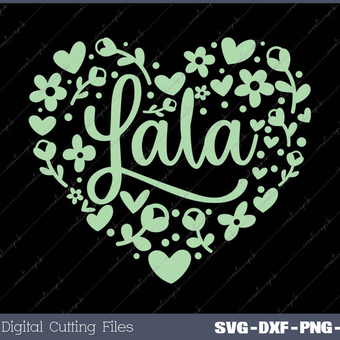 Lala Floral Heart SVG PNG Cutting Printable Files