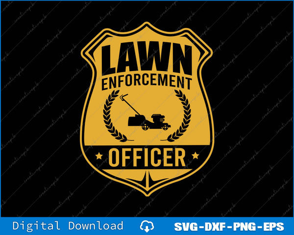 Lawn Enforcement Officer Gardening Lawn Mower SVG PNG Cutting Files