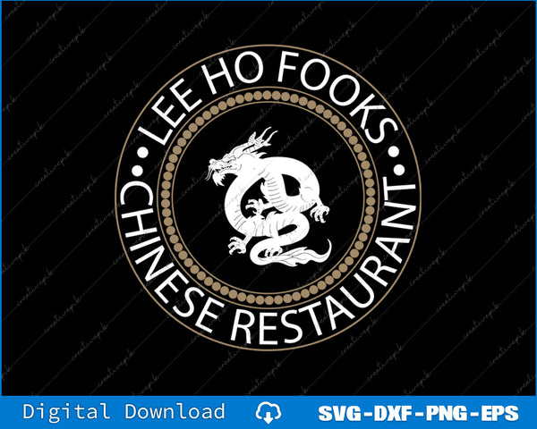 Logo of Lee Ho Fooks Chinese Restaurant with a dragon design on a black background