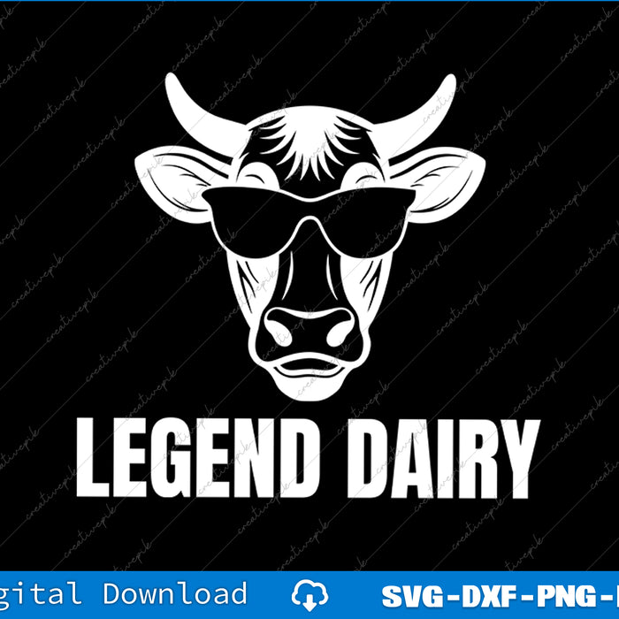 Legend Dairy Funny Farmer Cow Farmer Pun Graphic SVG PNG Cutting Files