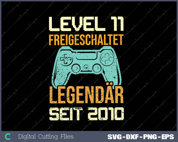Level 11 Jahre Geburtstagsshirt Junge Gamer 2010 Geburtstag