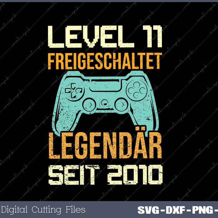 Level 11 Jahre Geburtstagsshirt Junge Gamer 2010 Geburtstag