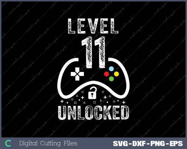 Level 11 Unlocked Video Game 11th Birthday