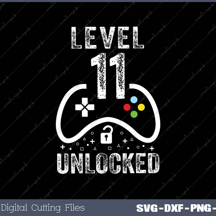 Level 11 Unlocked Video Game 11th Birthday