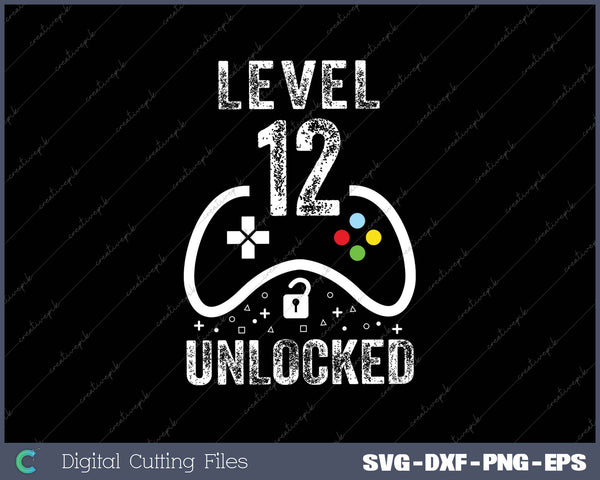 Level 12 Unlocked Video Game 12th Birthday