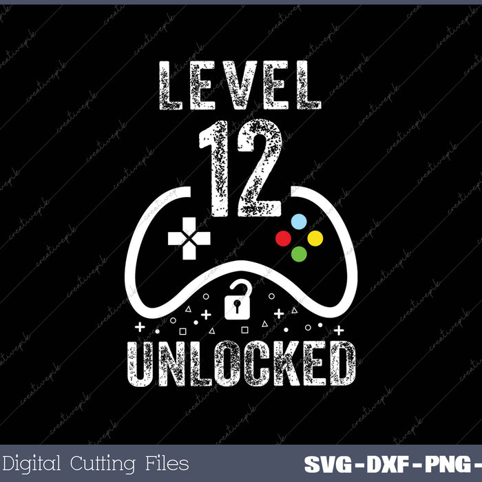 Level 12 Unlocked Video Game 12th Birthday