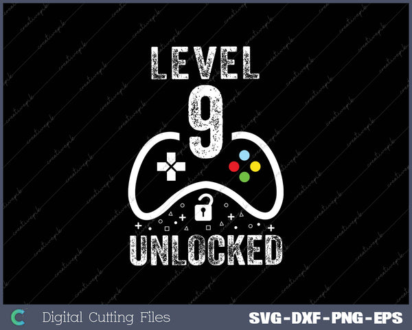 Level 9 Unlocked Video Game 9th Birthday