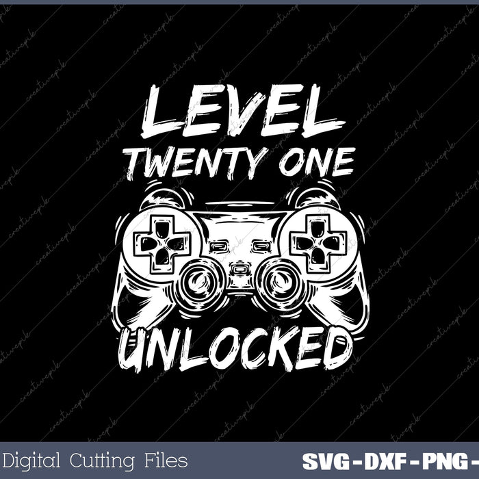 Level Twenty One Unlocked Funny Gamer 21st Birthday Gift