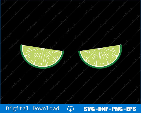 Two lime slices on a black background with digital download text at the bottom.