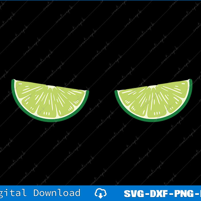 Two lime slices on a black background with digital download text at the bottom.