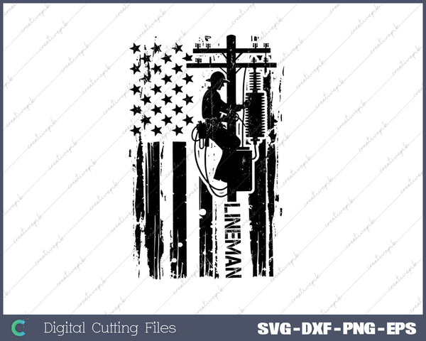 Lineman American Flag Electrician USA Flag Of Tools