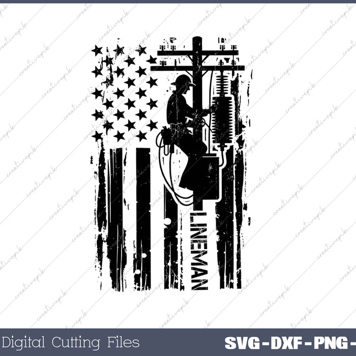 Lineman American Flag Electrician USA Flag Of Tools