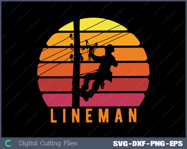 Lineman Vintage Retro Electrician Gift 