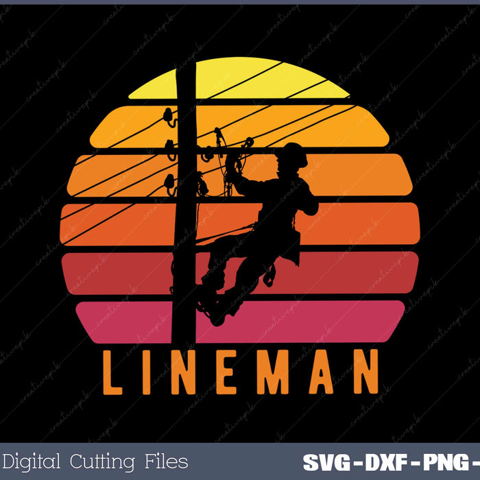 Lineman Vintage Retro Electrician Gift 