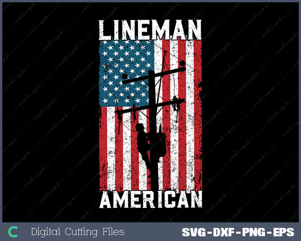 Lineman gifts American flag Electric Cable Patriotic