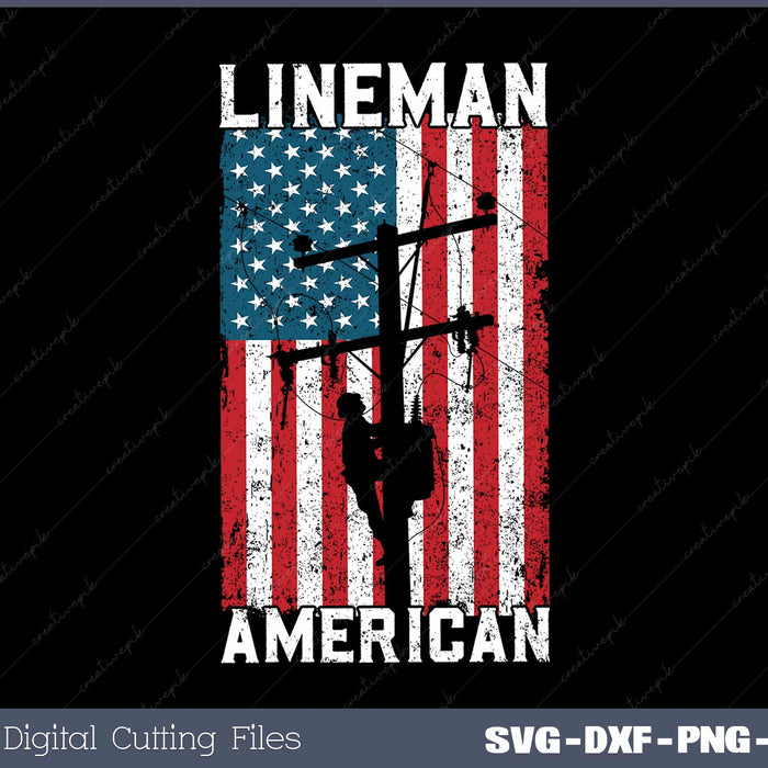 Lineman gifts American flag Electric Cable Patriotic