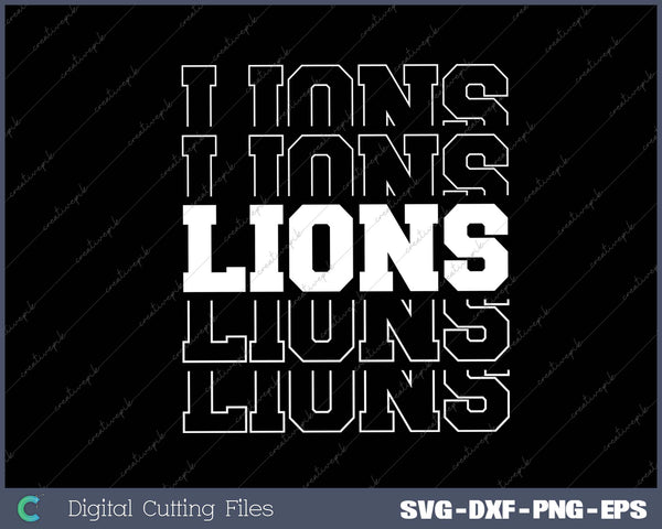 Lions Football Spirit School Mascot Game Day Teacher Gameday 