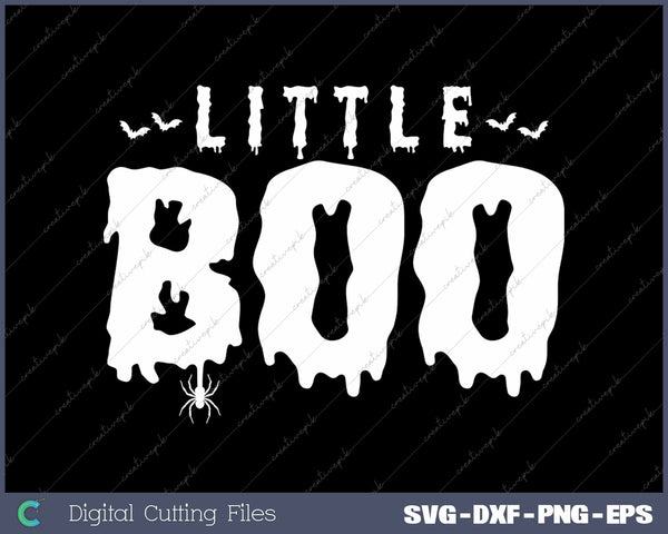 Little Boo Funny Halloween Spooky Season SVG PNG Cutting Printable Files