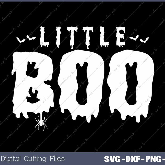 Little Boo Funny Halloween Spooky Season SVG PNG Cutting Printable Files