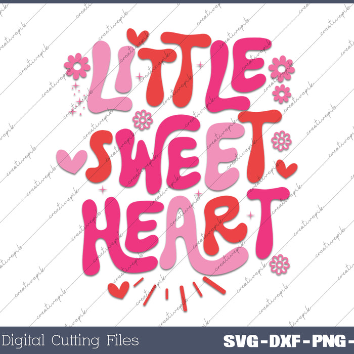Little Girl Valentine's Day Digita Sweet Heart Cricut SVG PNG Cutting Printable Files