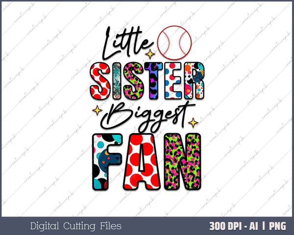 Little Sister Biggest Fan Baseball Season For Girl Siblings