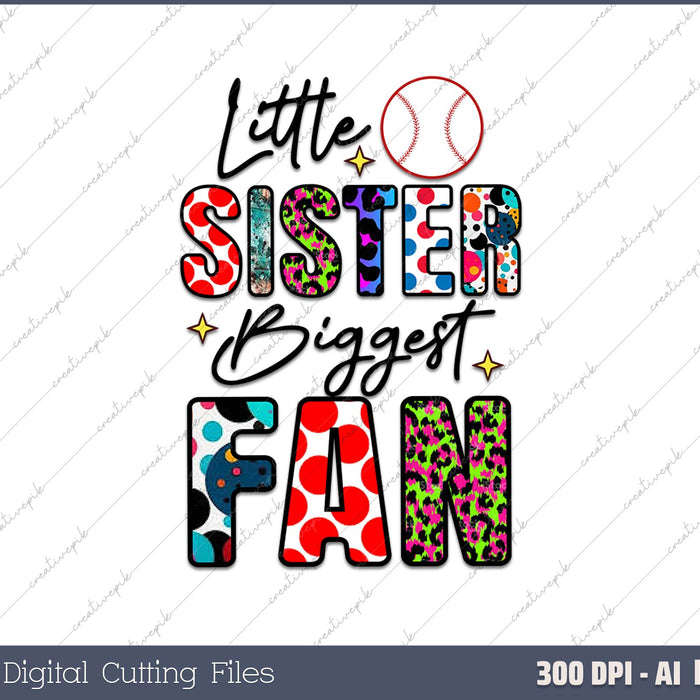 Little Sister Biggest Fan Baseball Season For Girl Siblings