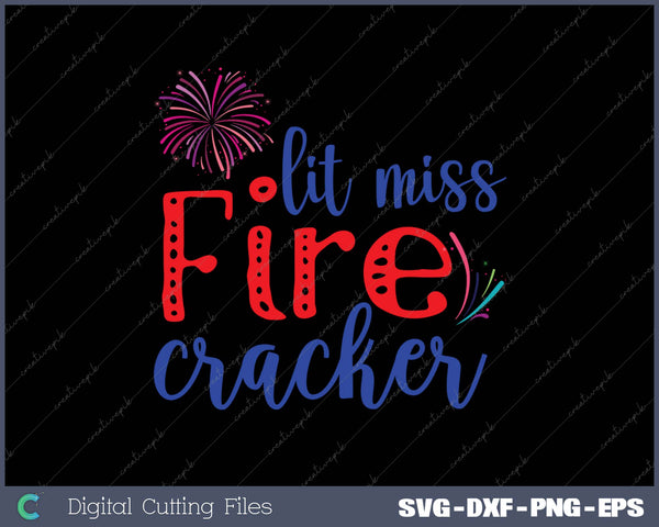 Little miss firecracker SVG PNG Cutting Printable Files