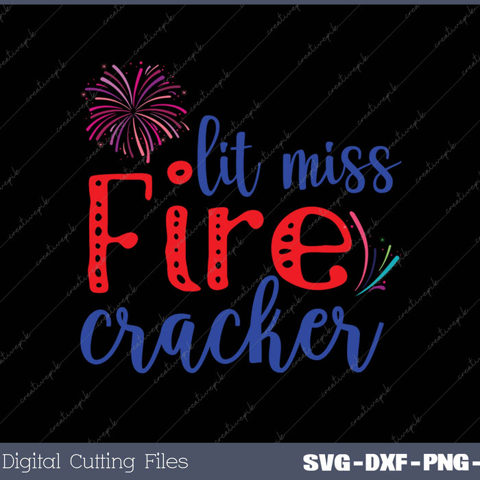 Little miss firecracker SVG PNG Cutting Printable Files