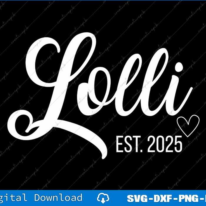 White text 'Lolli EST. 2025' with a heart on a black background