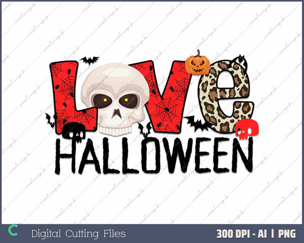 Love Halloween AI PNG Sublimation Files