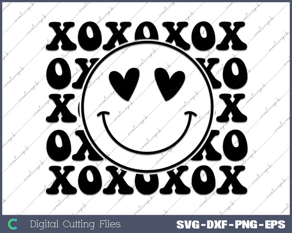 Love Happy Face Valentine Day SVG PNG Cutting Printable Files